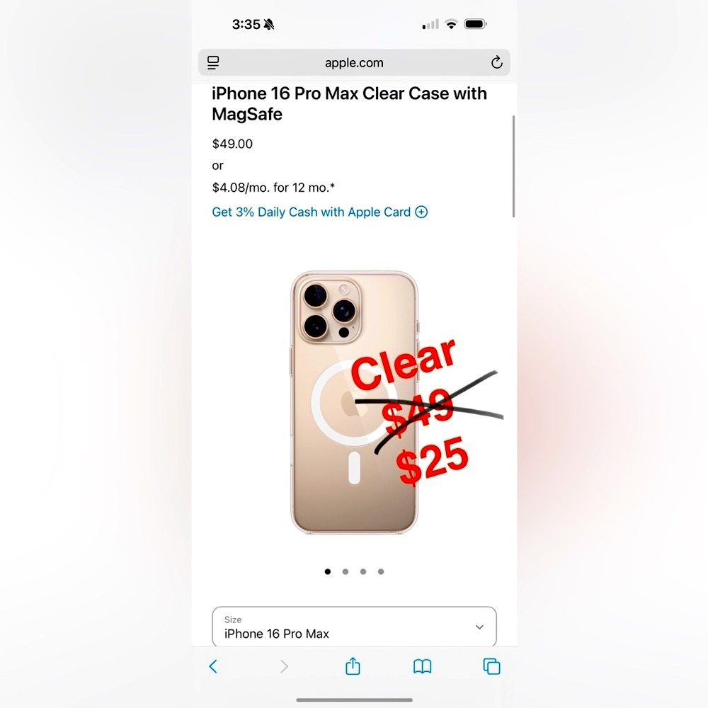 Original Apple Clear Case for Iphone 16 Pro Max + Box